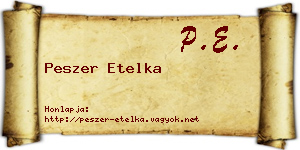 Peszer Etelka névjegykártya